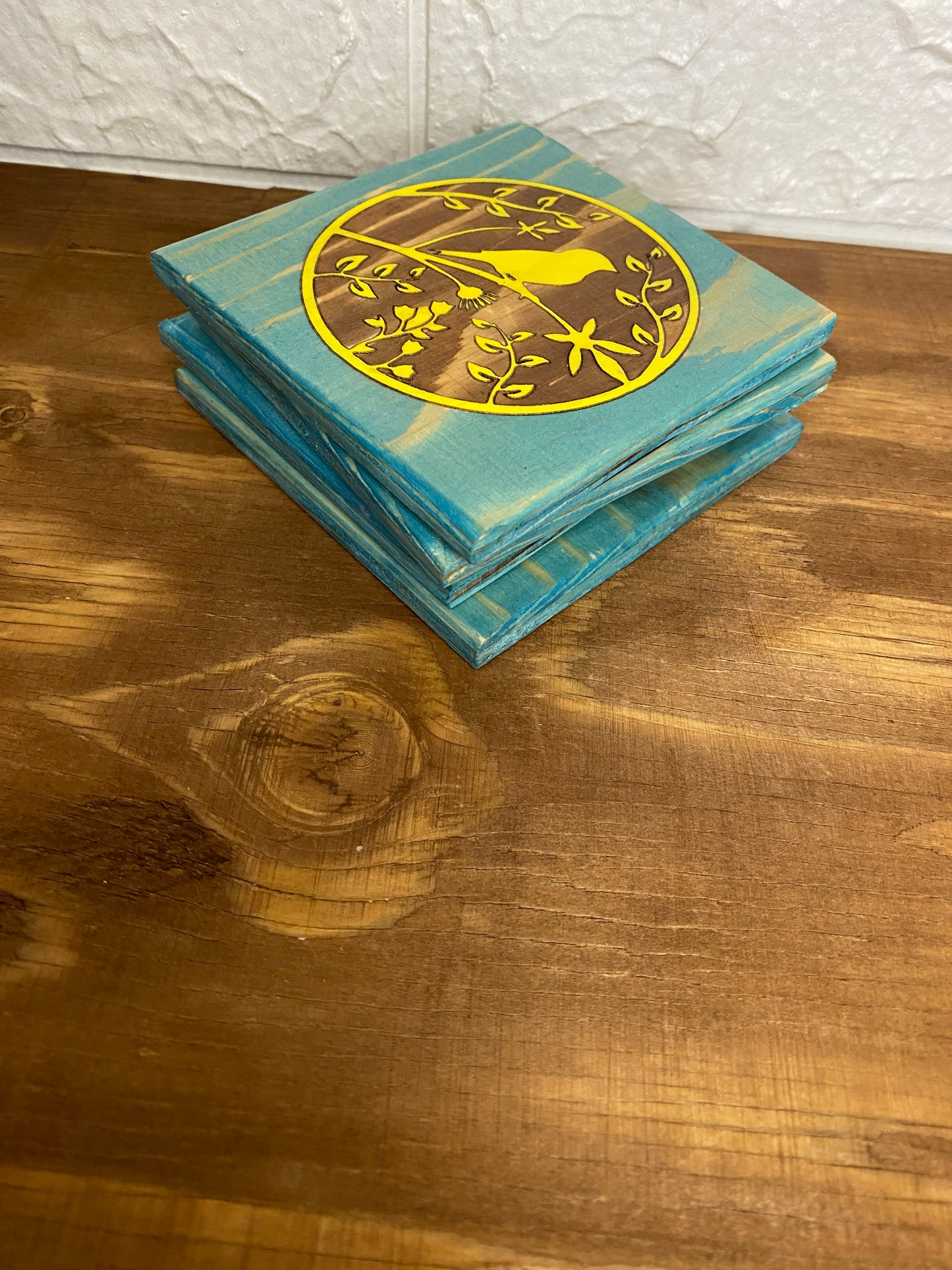 Bird tree coasters. Handmade.