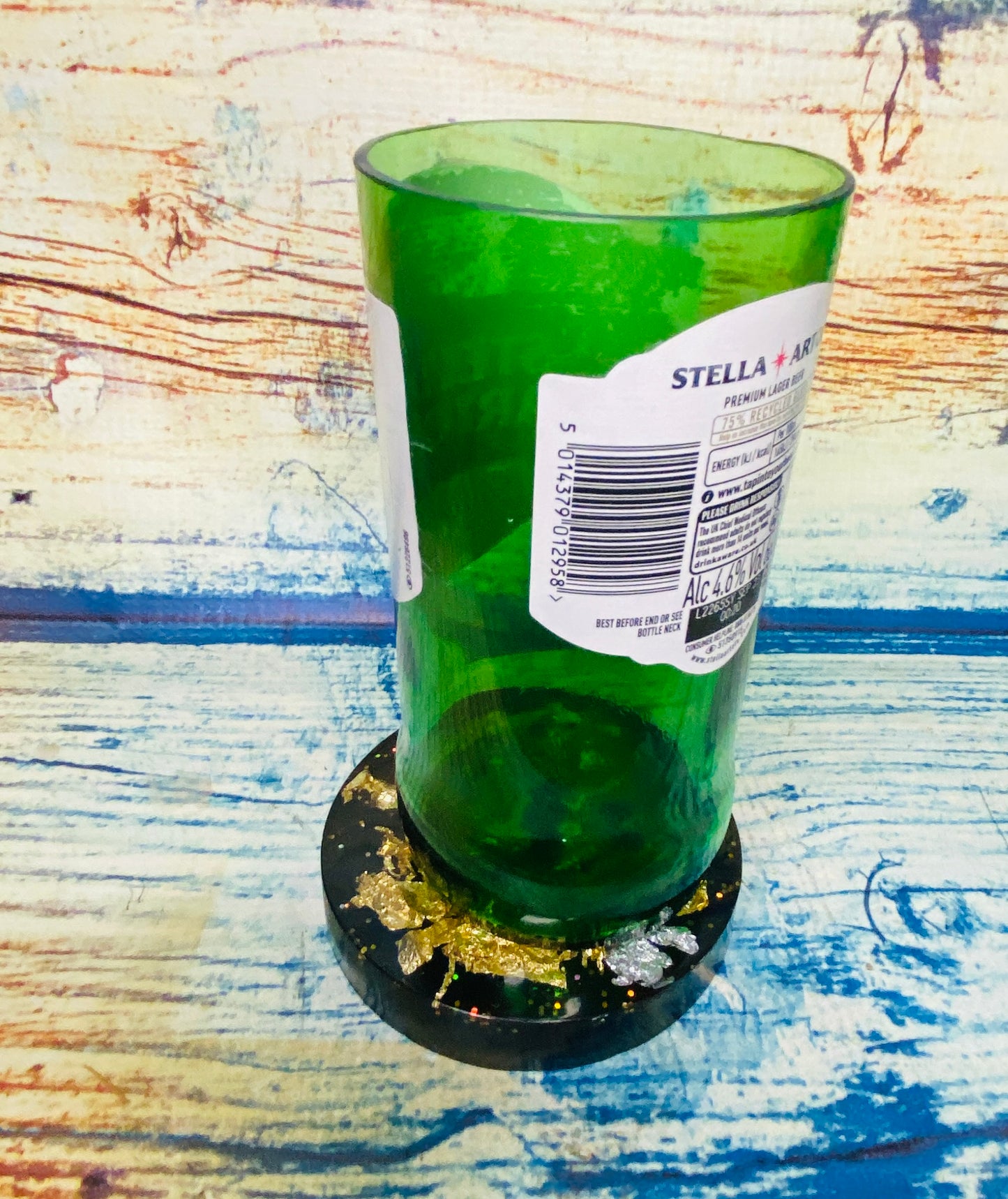 Stella Artois glass made from bottle
