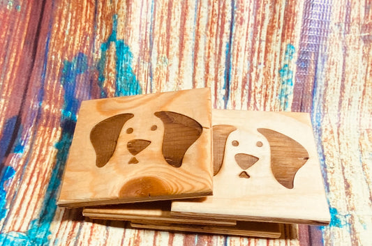 Dog bow wow coasters x 4