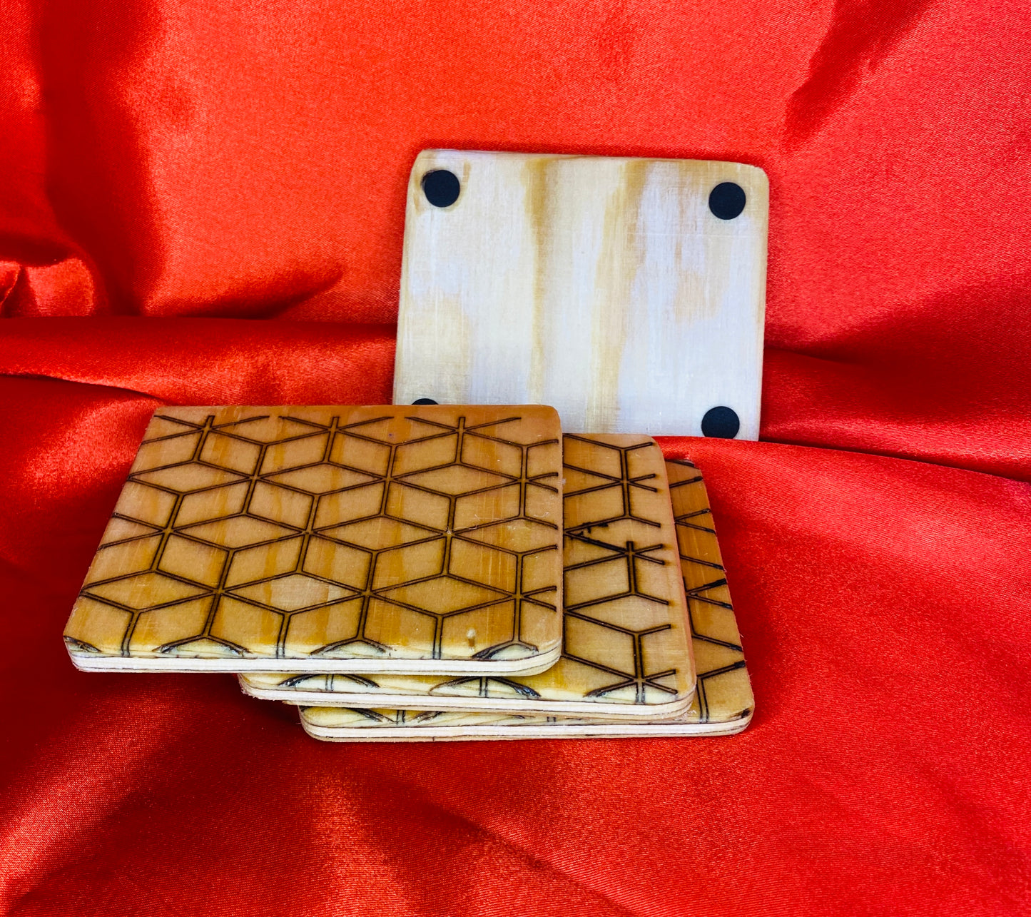 geometric design coasters x4