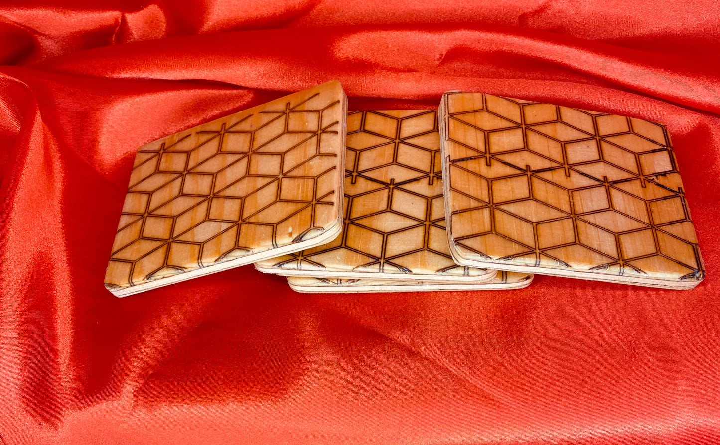 geometric design coasters x4