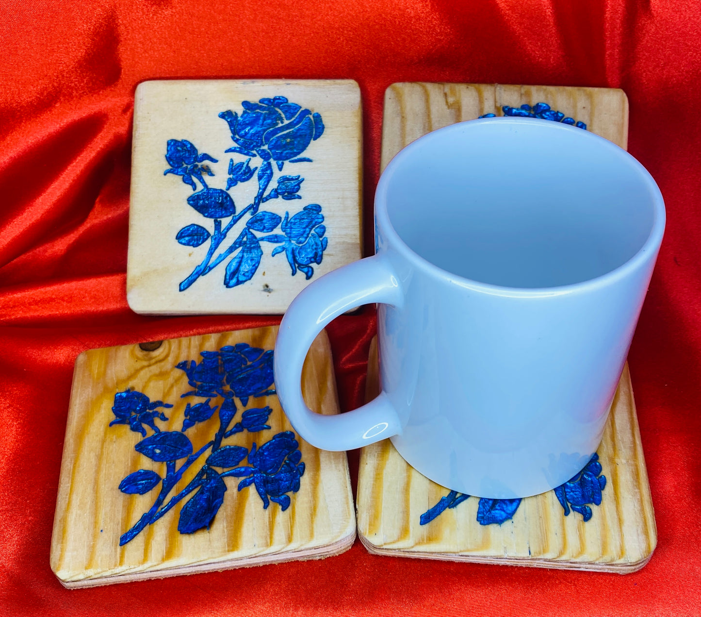 Blue Rose Coasters