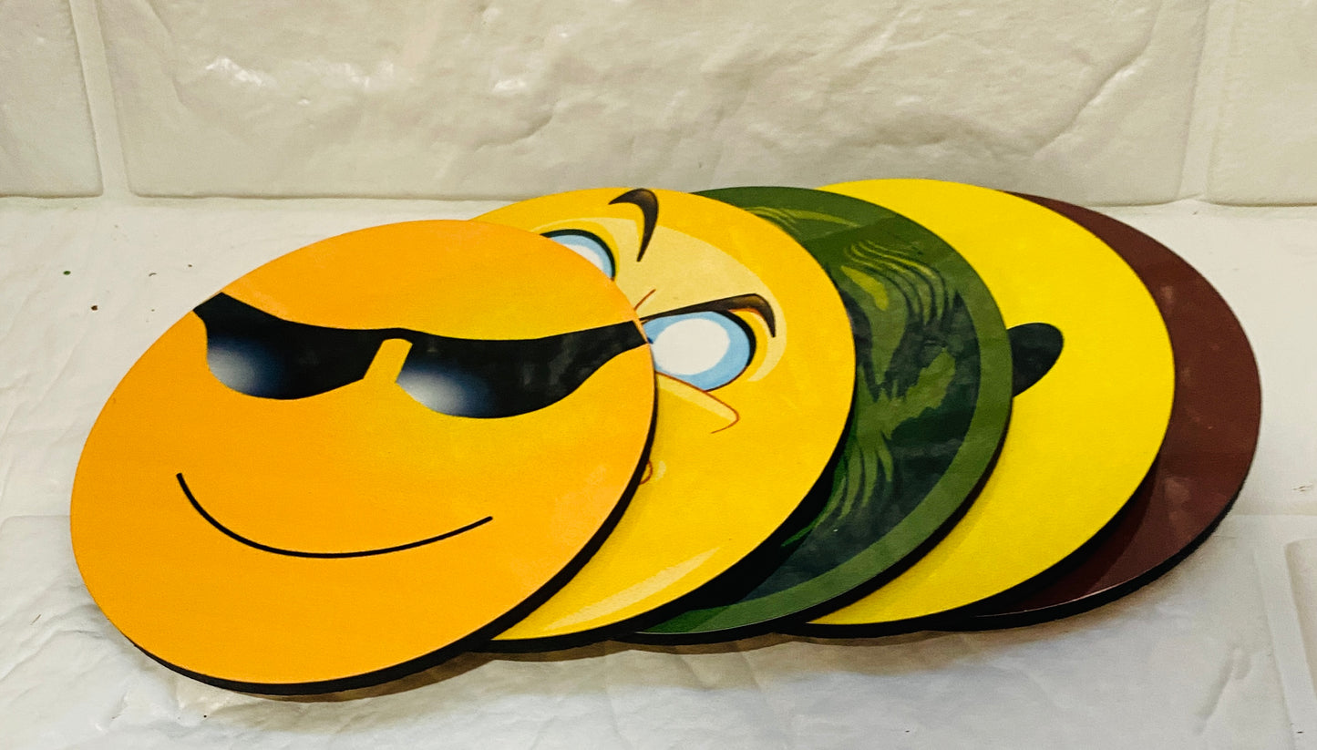 Emoji Coasters x 5