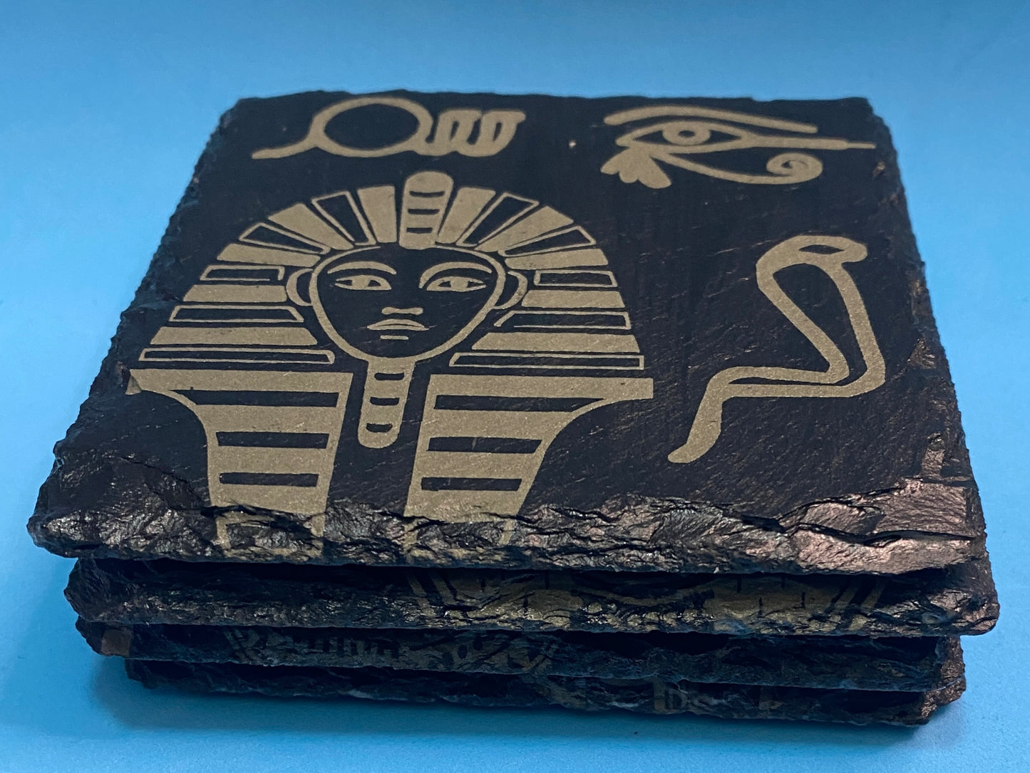 Egyptian hieroglyphs slate coaster x 4