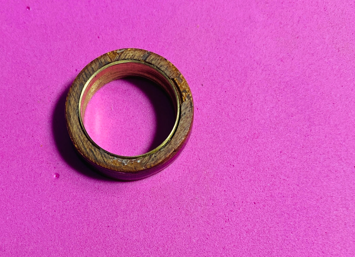 mahogany ring with red inlay