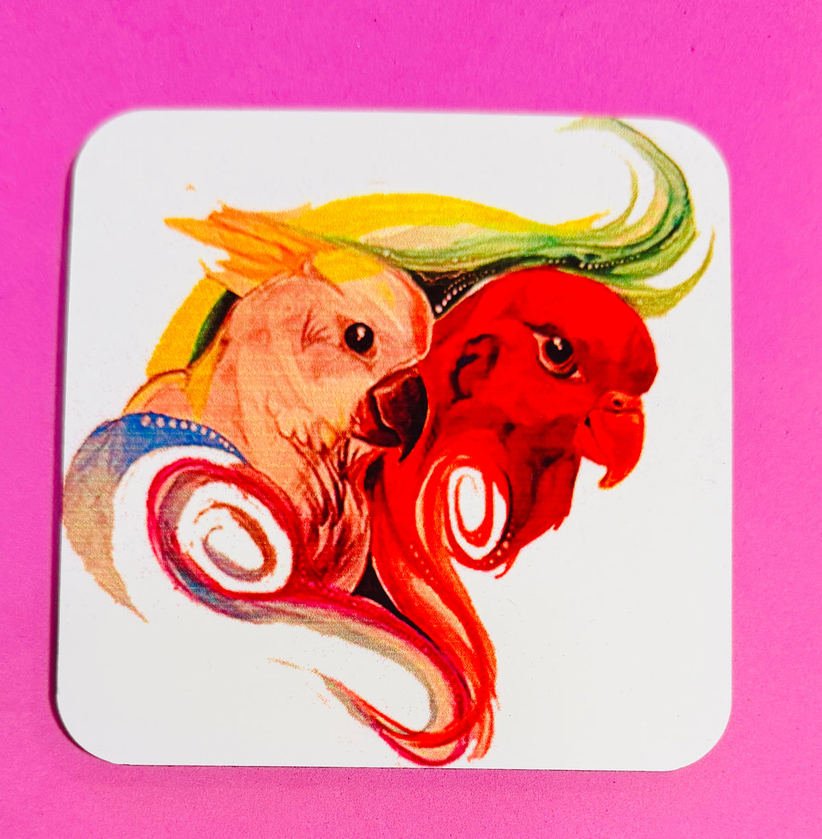 🔥 One-Off Abstract Wildlife Coaster Set – Handmade & Bold