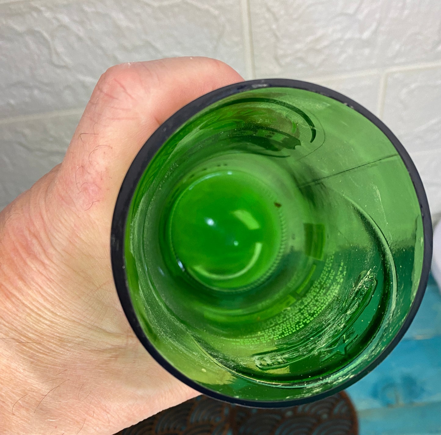 Heineken glass made from beer bottle