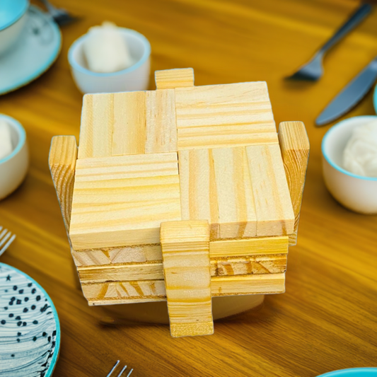 4 Wooden coasters with holder. Handmade great gift