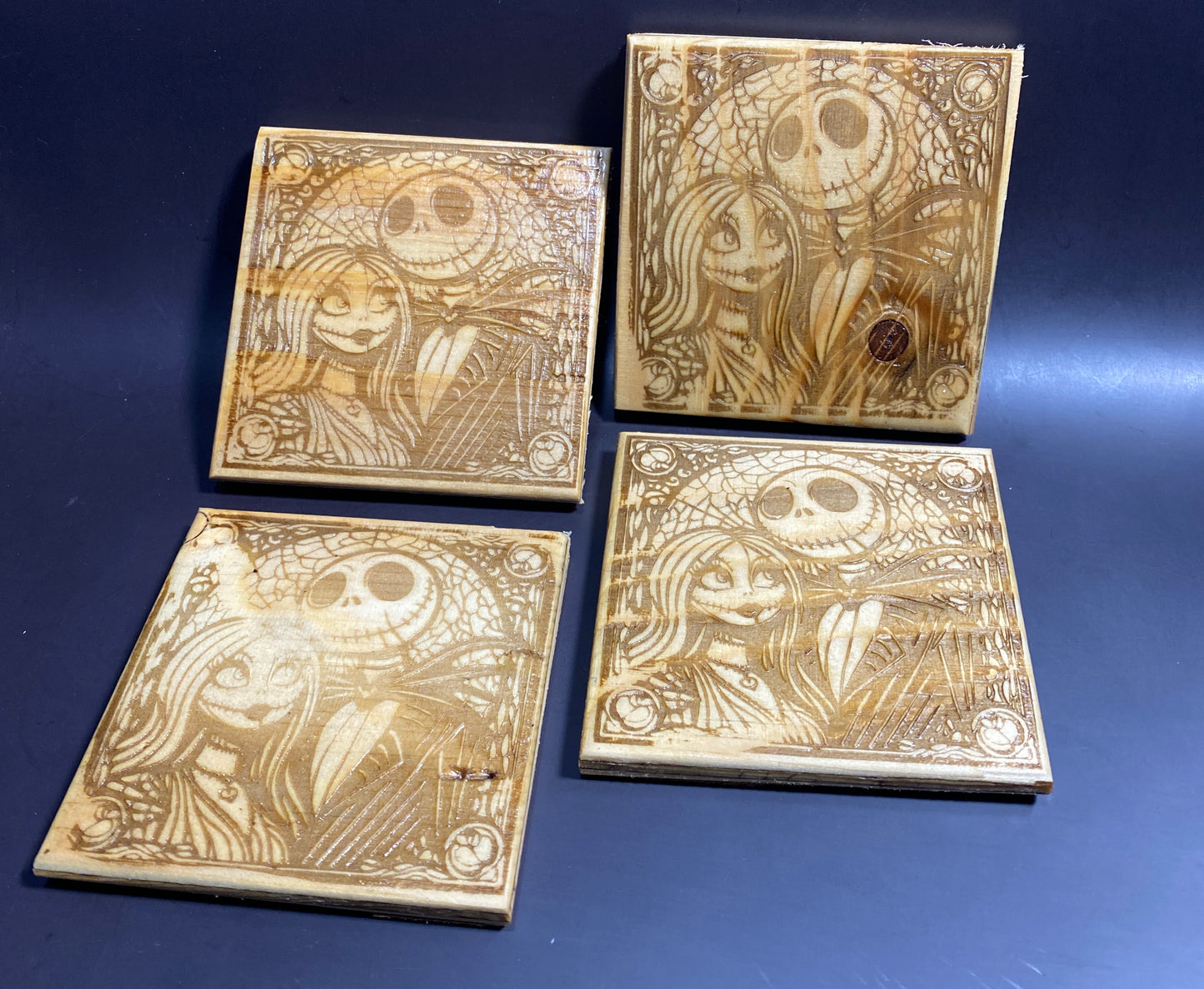 Coasters, Halloween the corpses Bride laser engraved