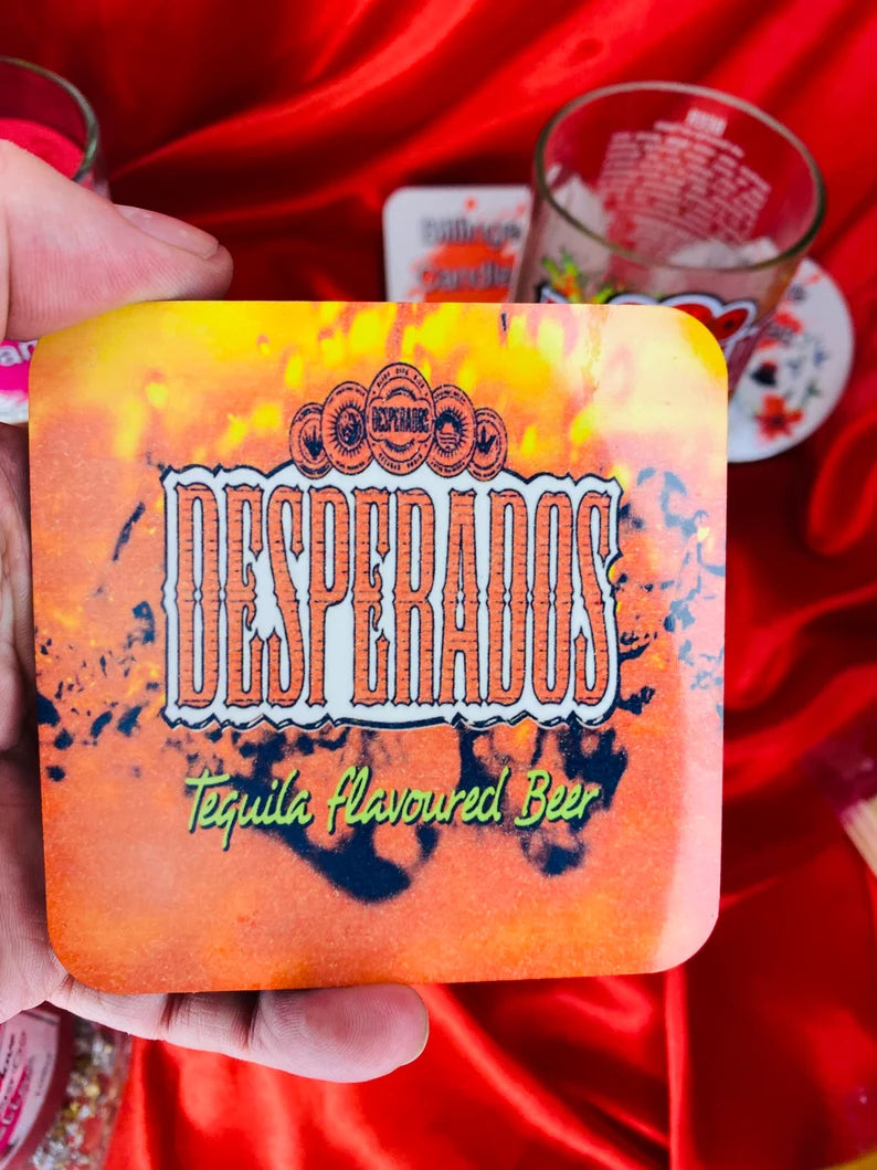 Handmade Desperado Beer Glass from Bottle with free coaster