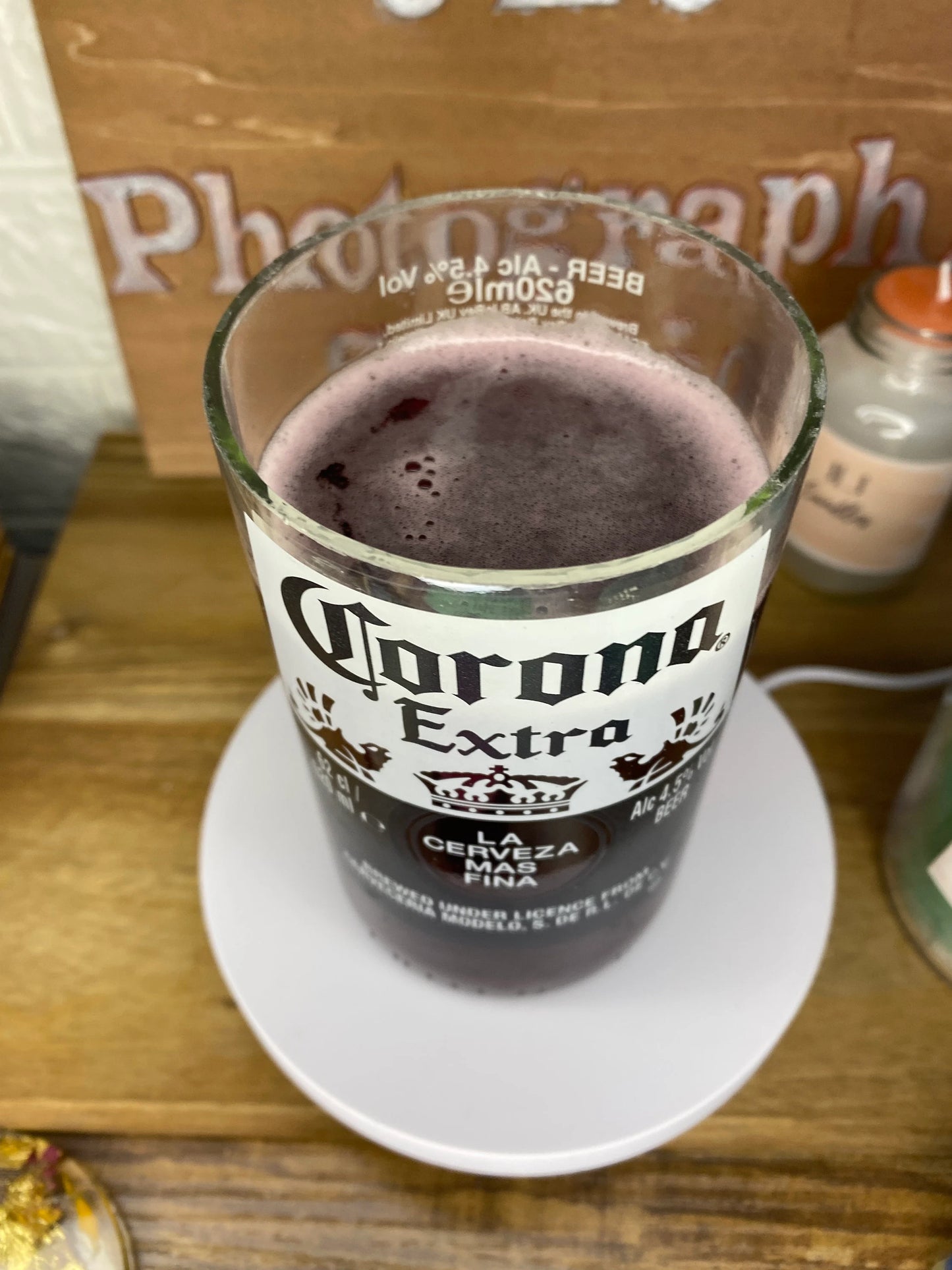 Corona Beer Glass with free coaster.