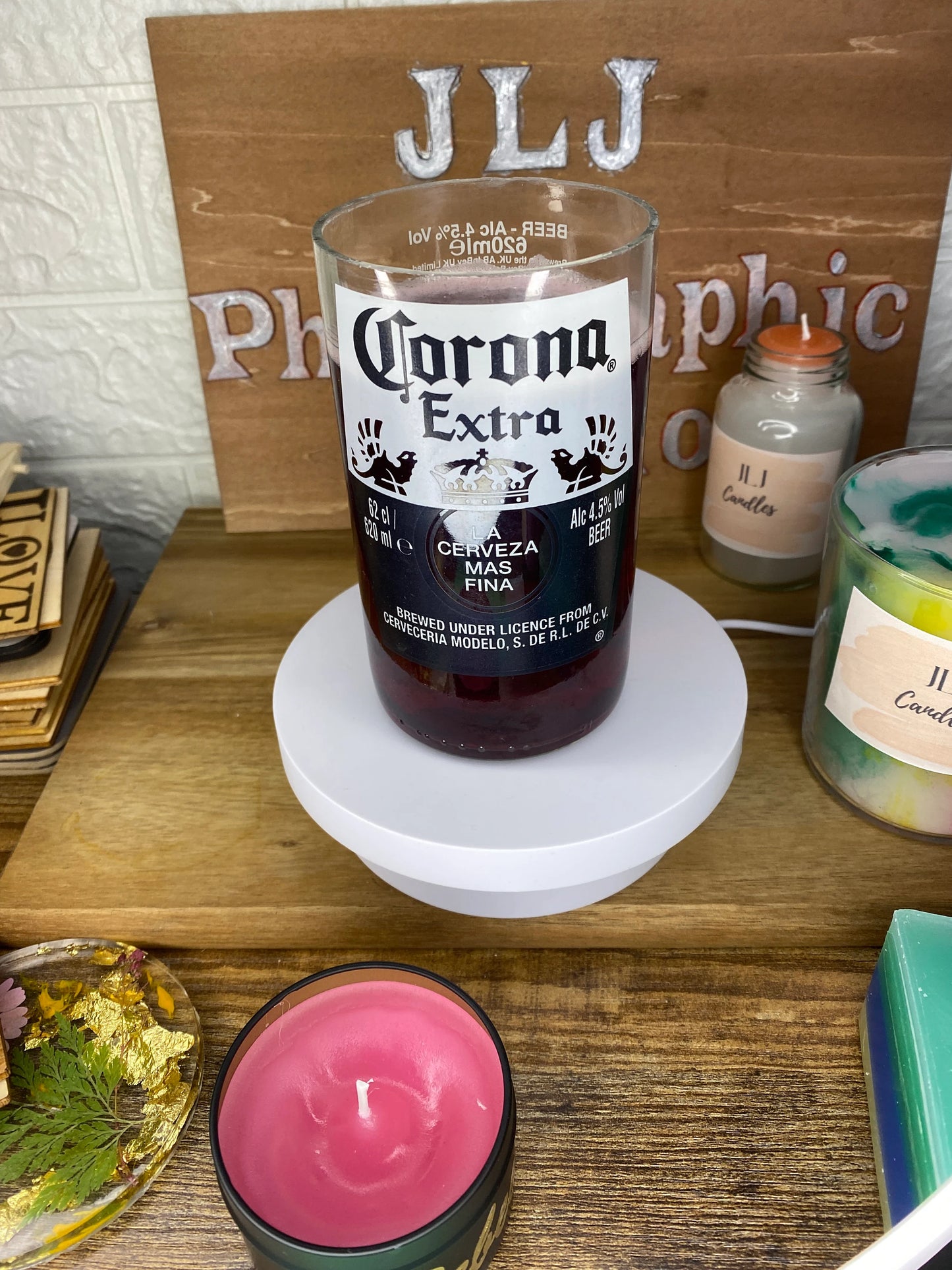 Corona Beer Glass with free coaster.