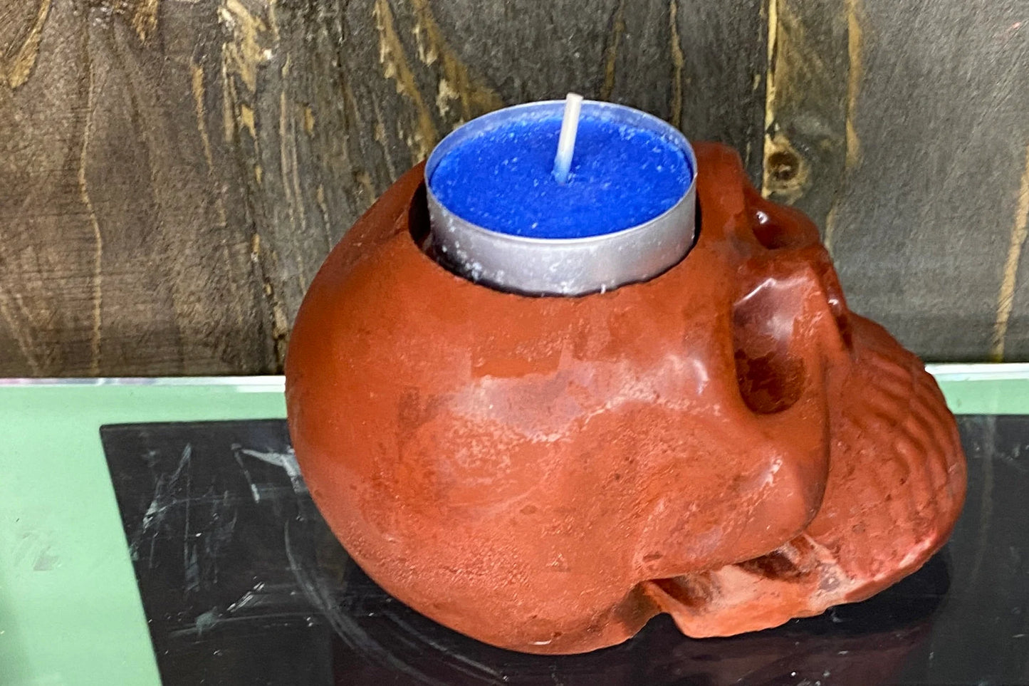 Skull cement T light Holder