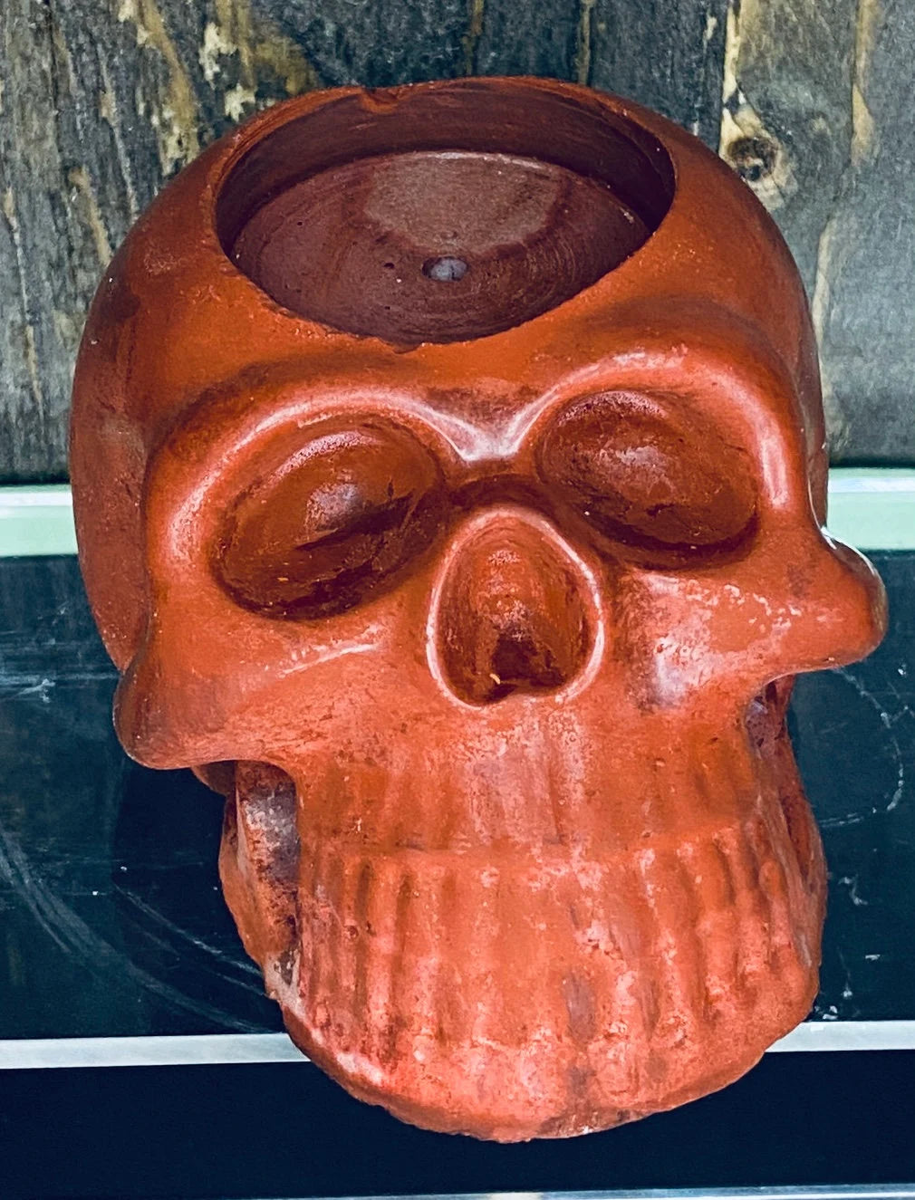 Skull cement T light Holder