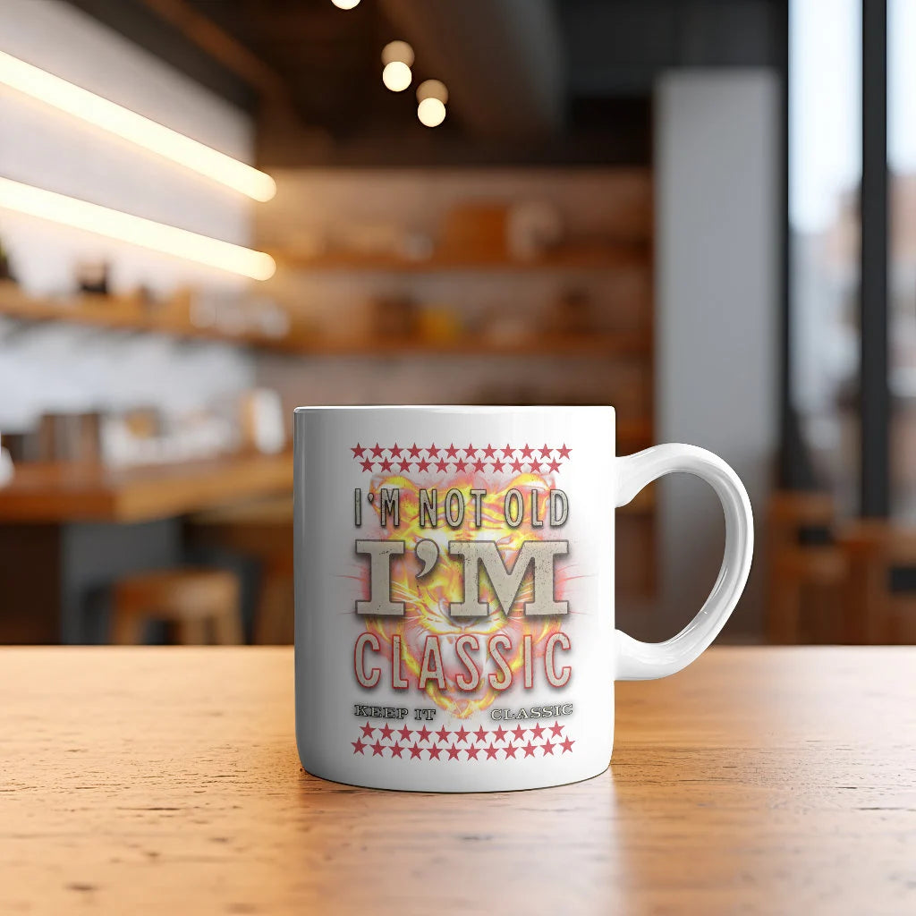 Not old but Classic Mug, great gift, present. drinking mug. series present.