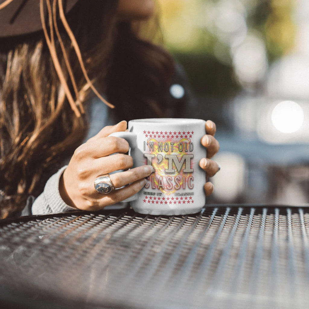 Not old but Classic Mug, great gift, present. drinking mug. series present.