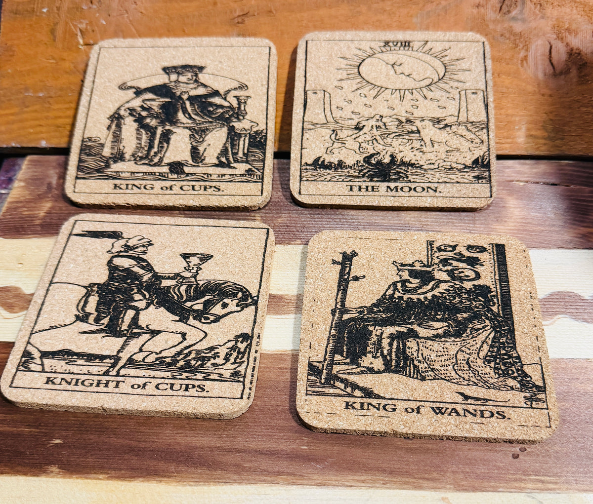 Tarot me cork coasters