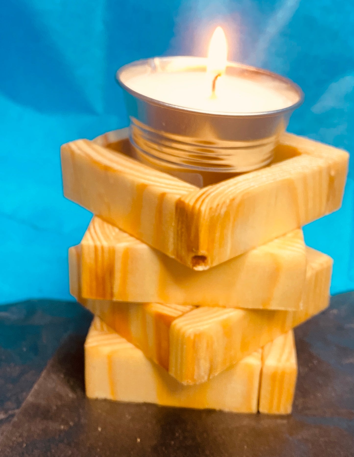 T candle with Bucket candle