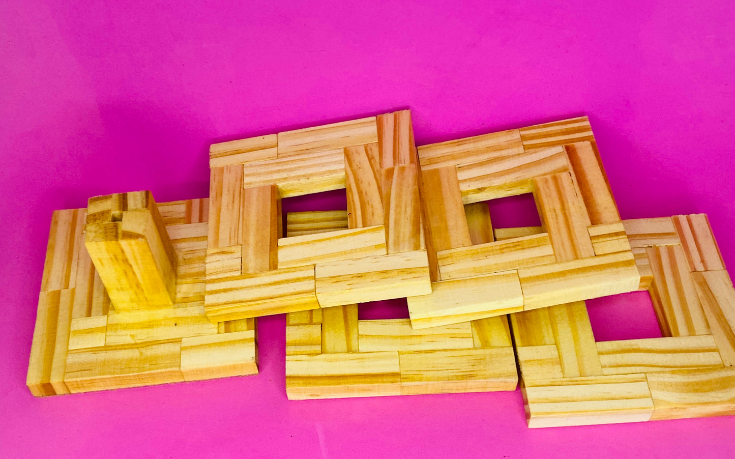 wood block coasters with holder