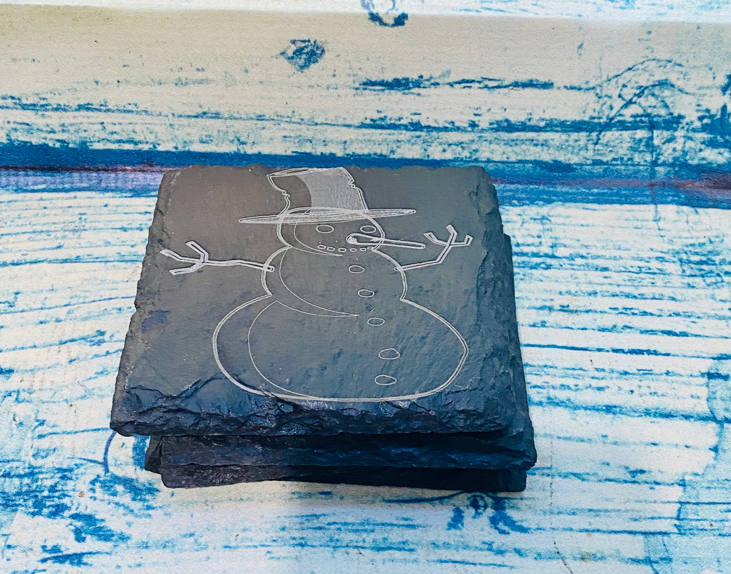 Christmas themed slate coasters x 4