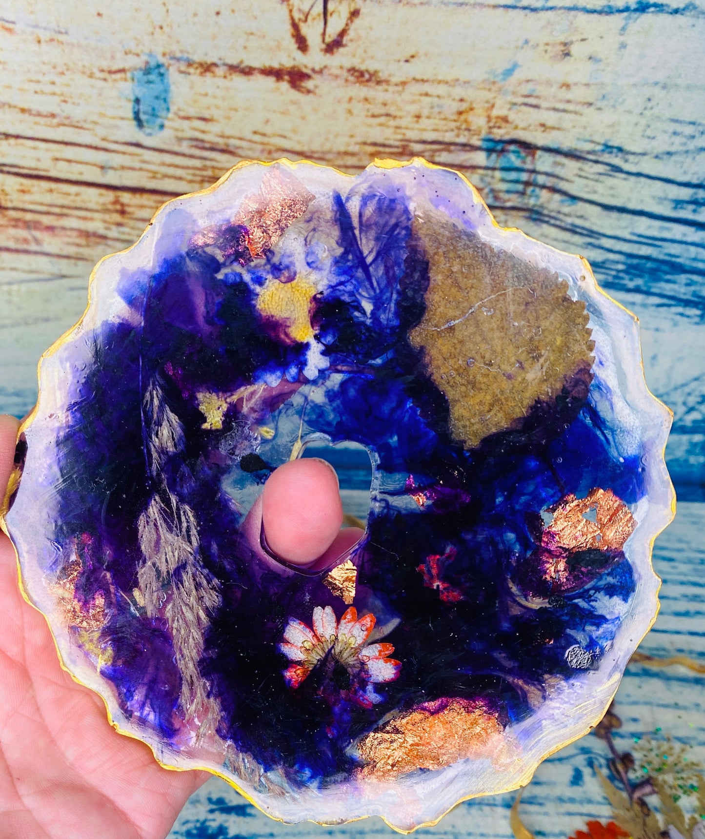 epoxy resin wildflowers x 4 coasters