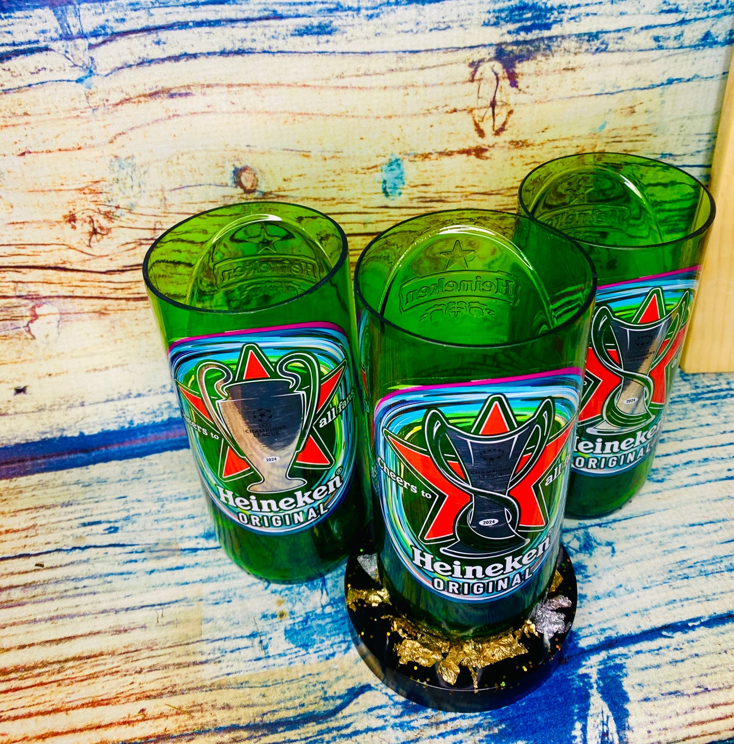 Champions League 2024 Heineken Glass from Bottle