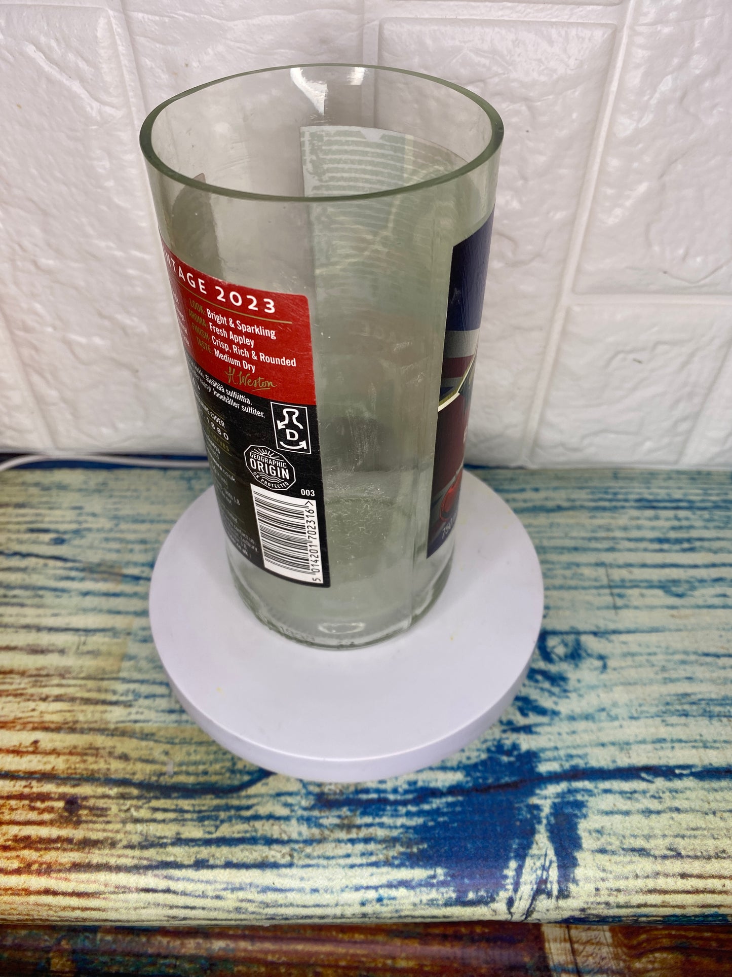 Henry Weston Cider Glass Made from Cider Bottle