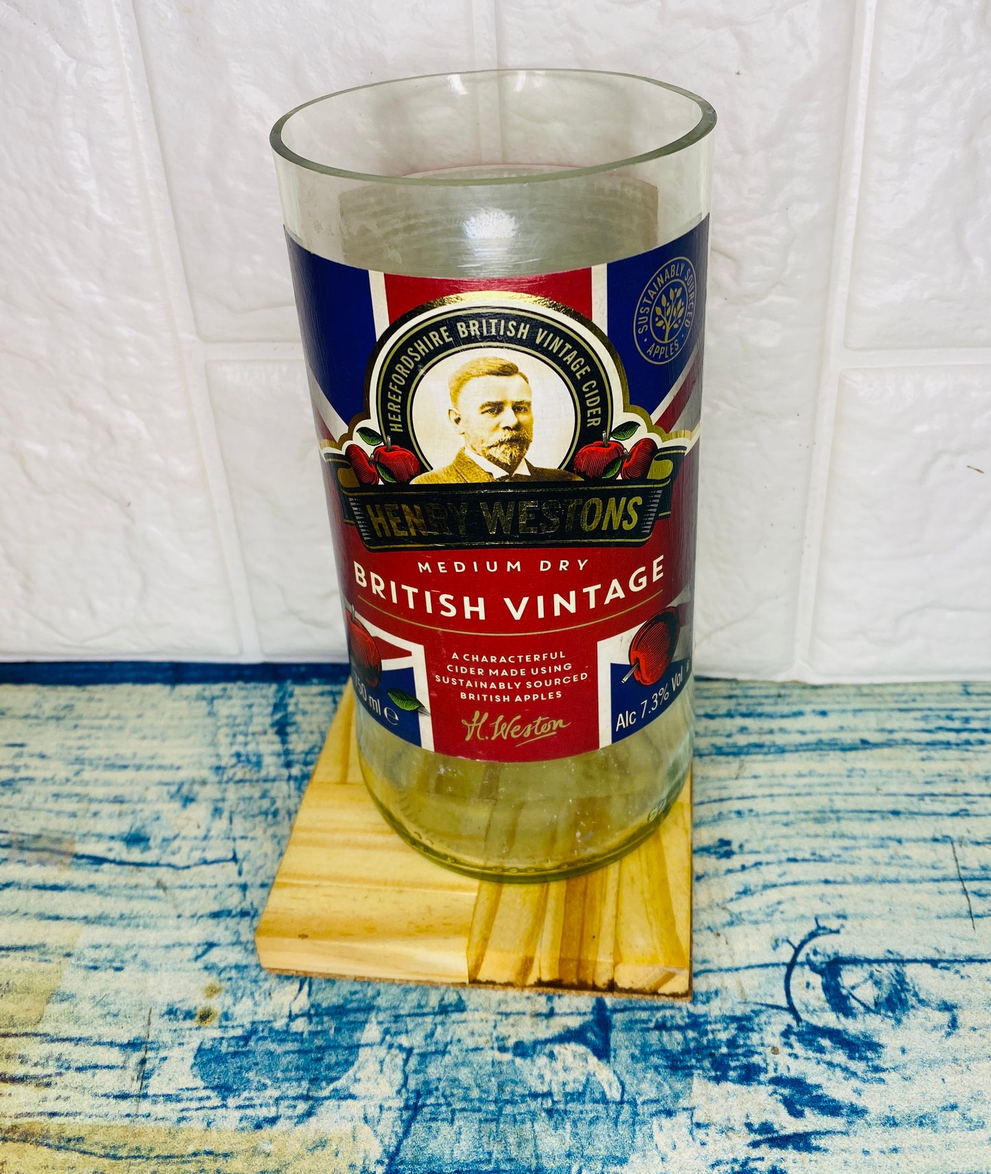 Henry Weston Cider Glass Made from Cider Bottle