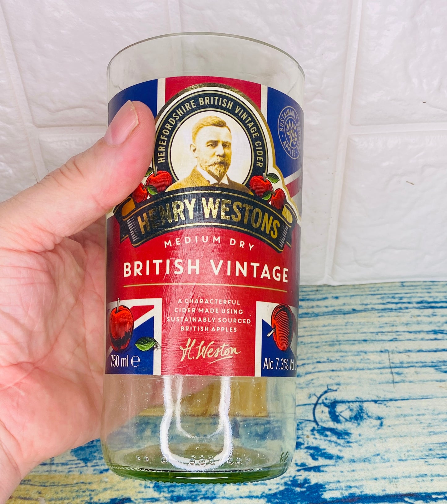 Henry Weston Cider Glass Made from Cider Bottle