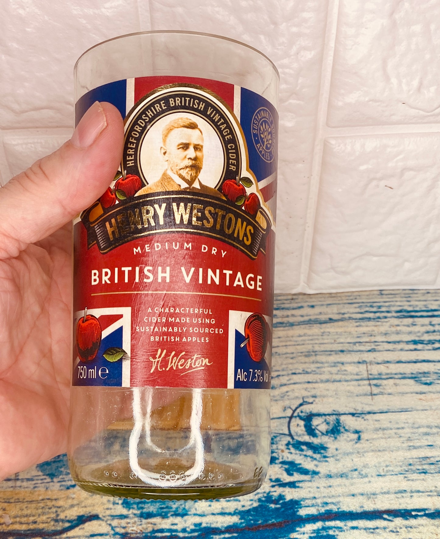 Henry Weston Cider Glass Made from Cider Bottle
