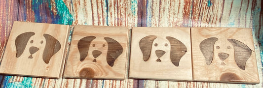 Dog bow wow coasters x 4