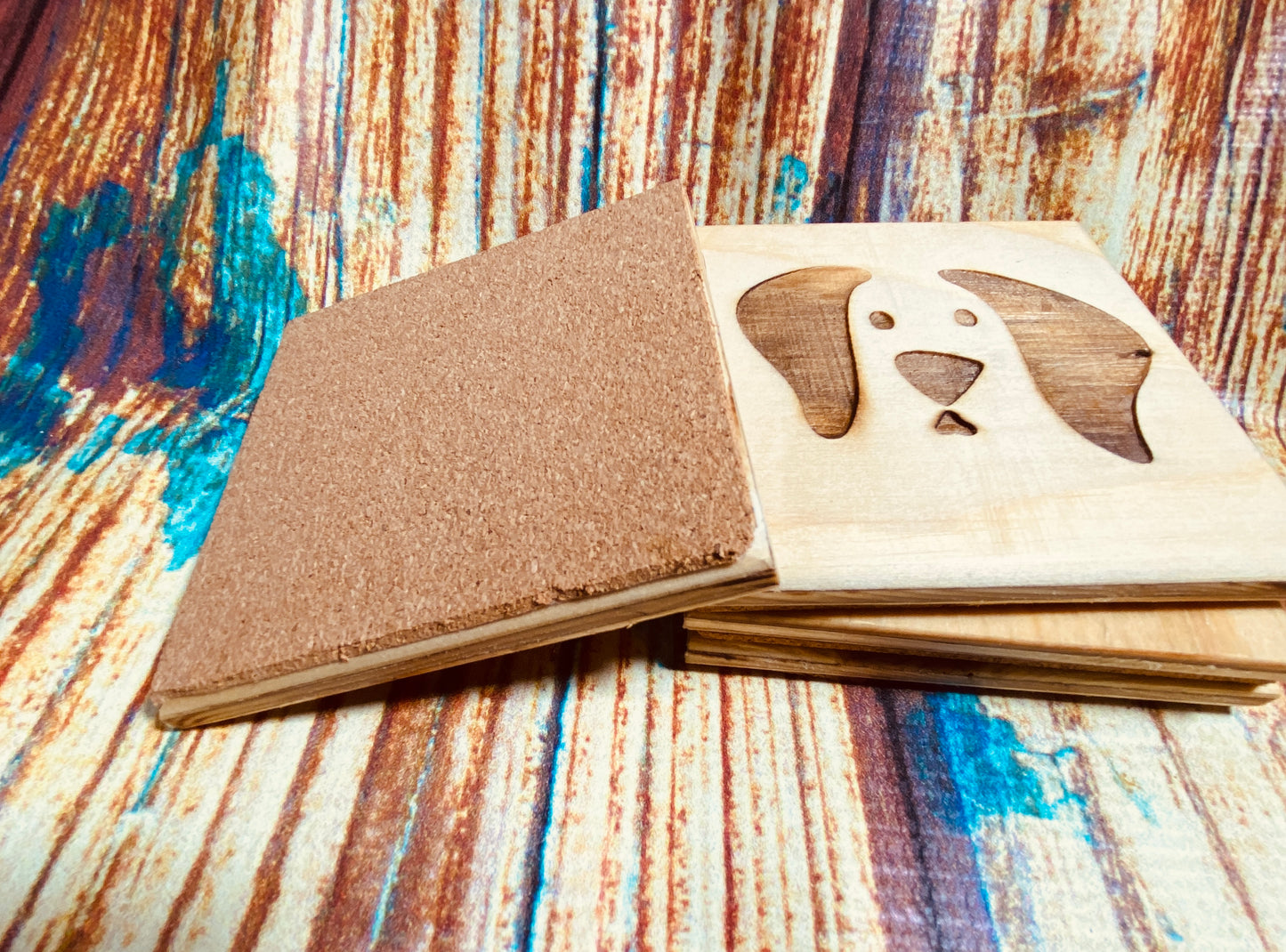 Dog bow wow coasters x 4