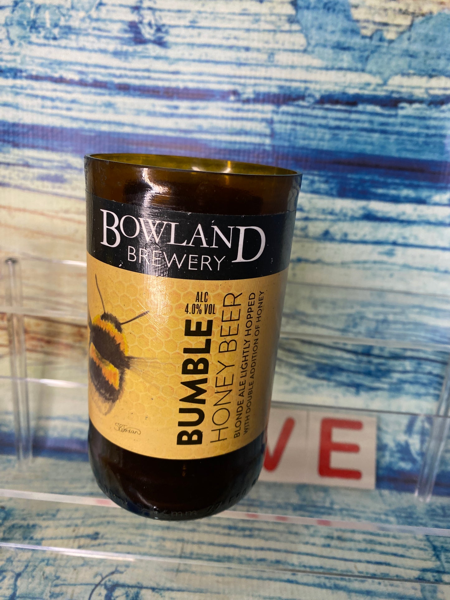 Bumble Bee Honey Beer glass from Bottle