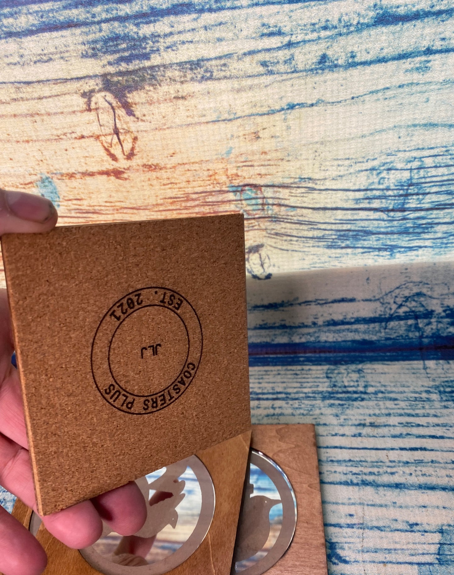 Four days of Christmas Mirror/wood Coasters