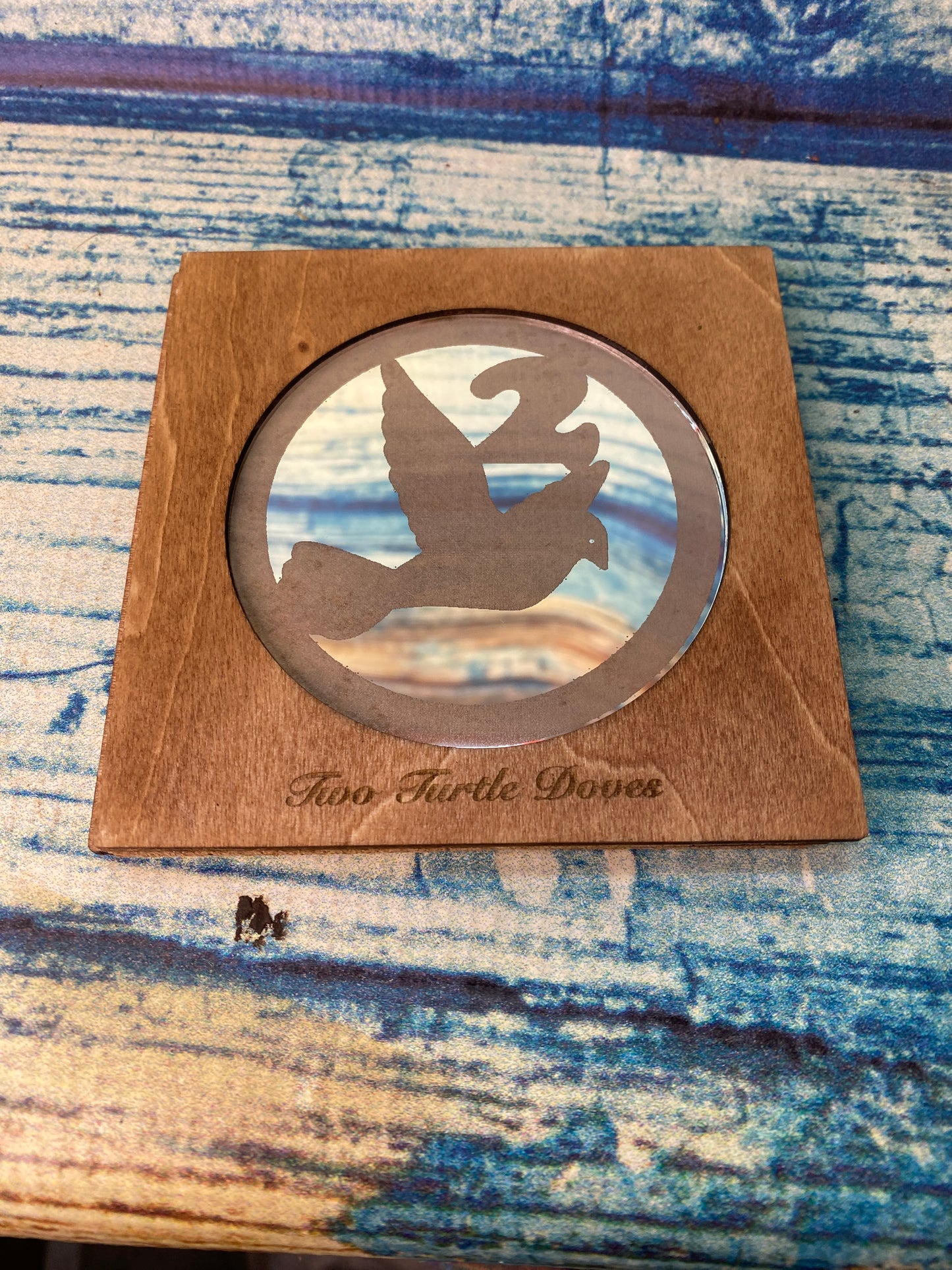 Four days of Christmas Mirror/wood Coasters