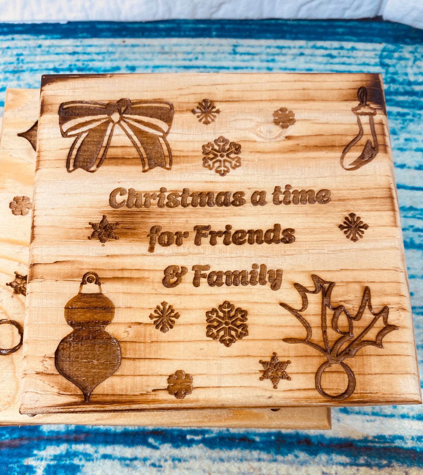 Family & Friends Christmas Coasters, Handmade