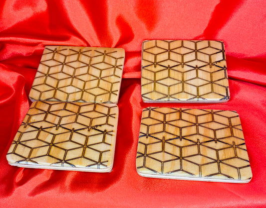 geometric design coasters x4
