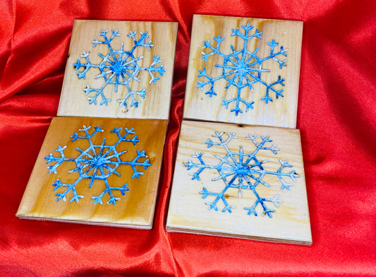 Snowflake coasters