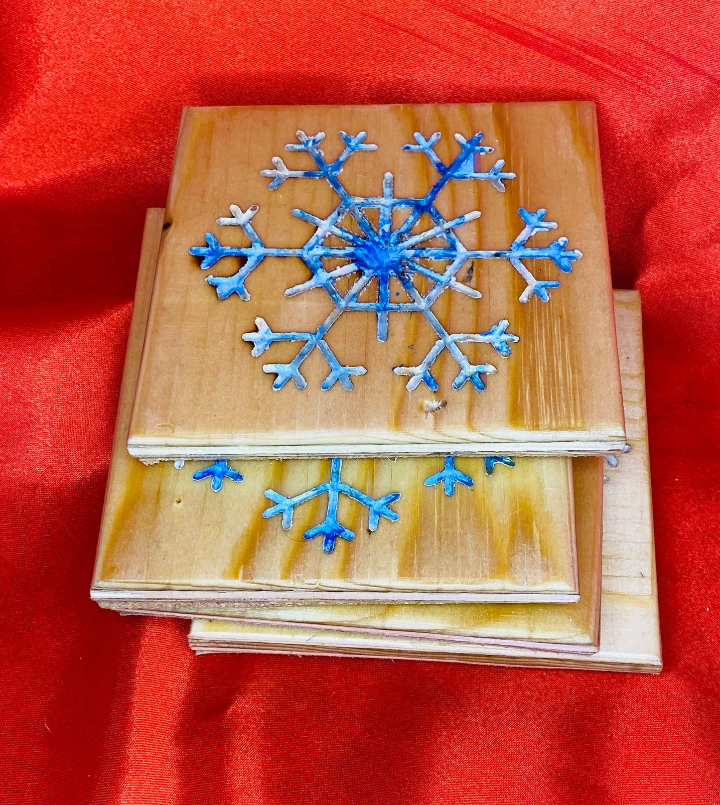 Snowflake coasters