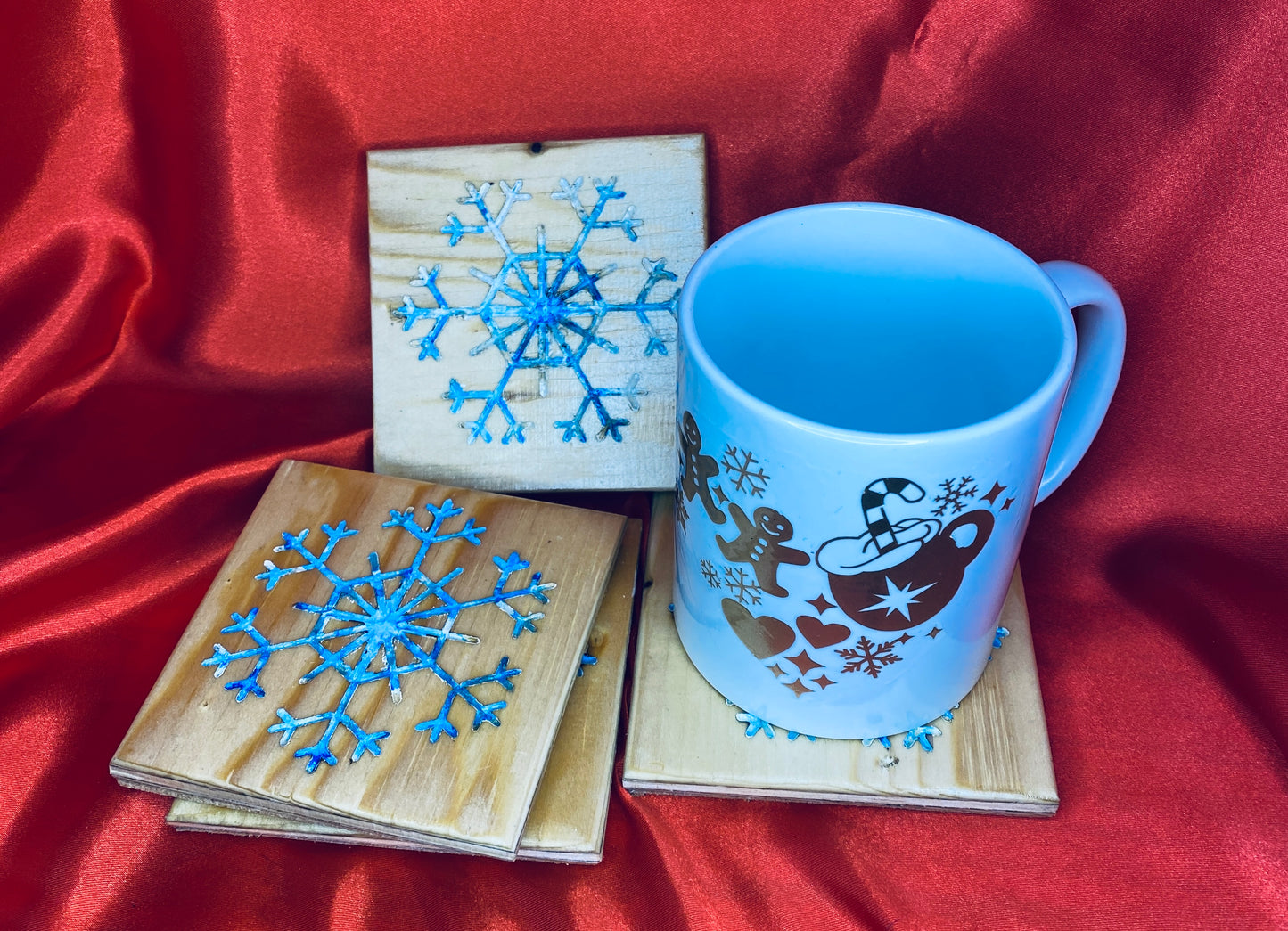 Snowflake coasters