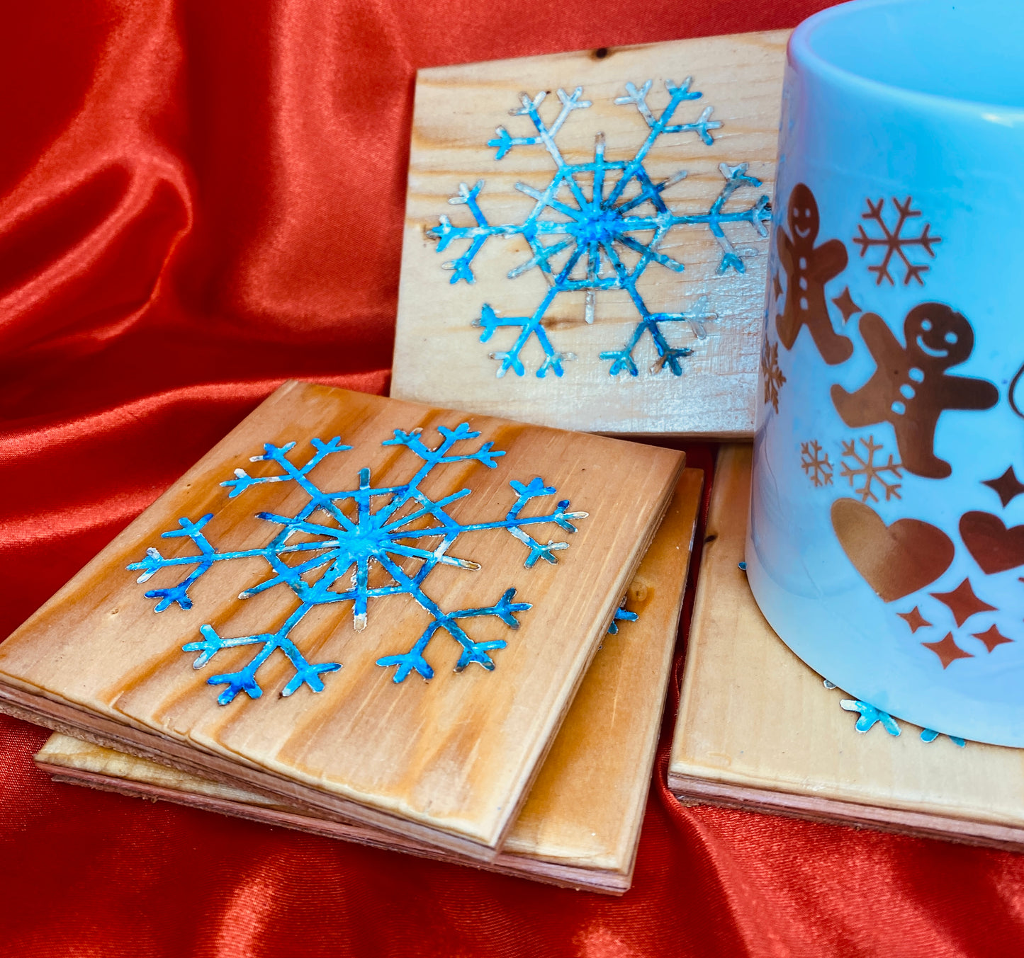 Snowflake coasters