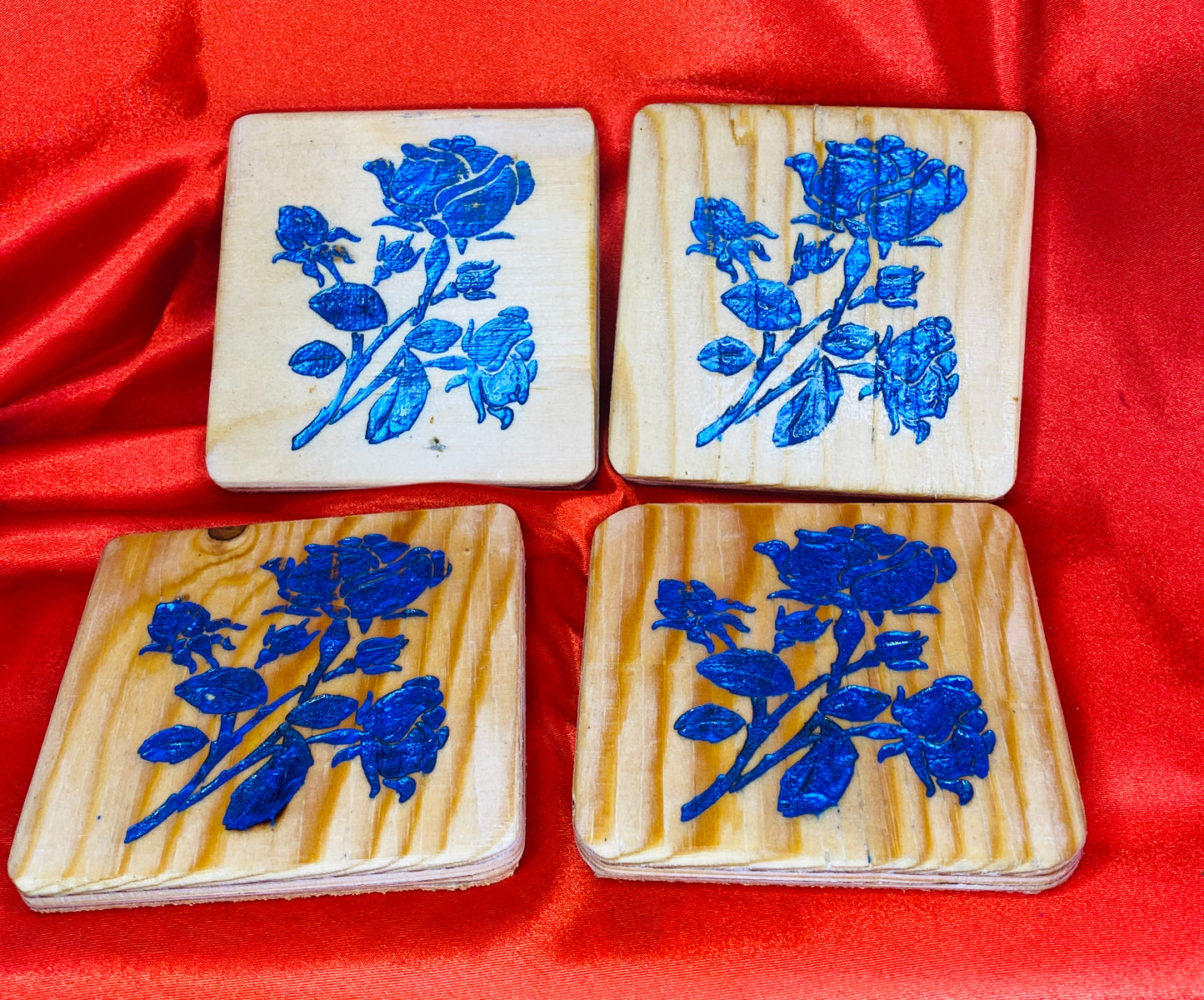 Blue Rose Coasters