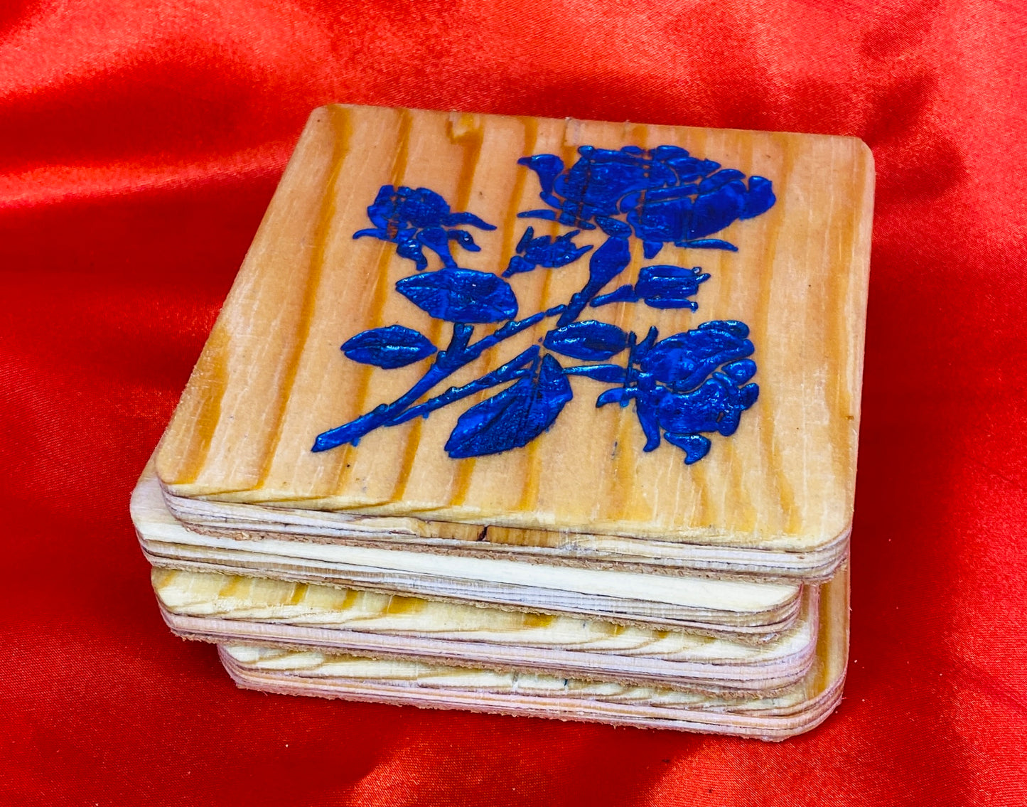 Blue Rose Coasters