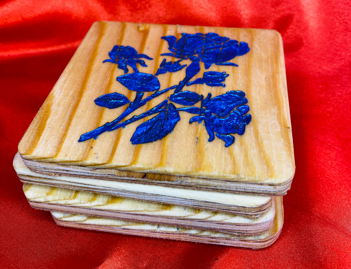 Blue Rose Coasters