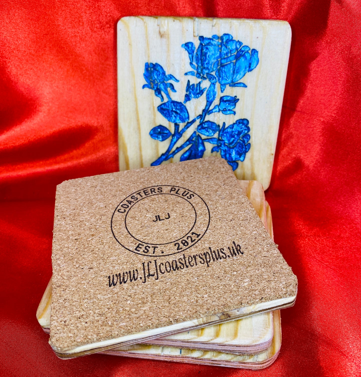 Blue Rose Coasters