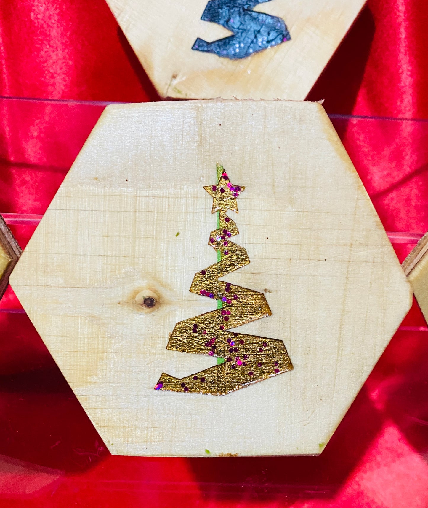 Christmas Tree Hexagon coasters