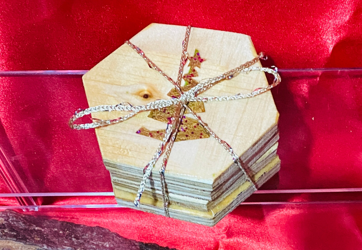 Christmas Tree Hexagon coasters