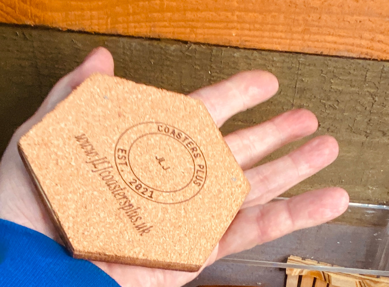 Christmas Hexagon coasters x 4