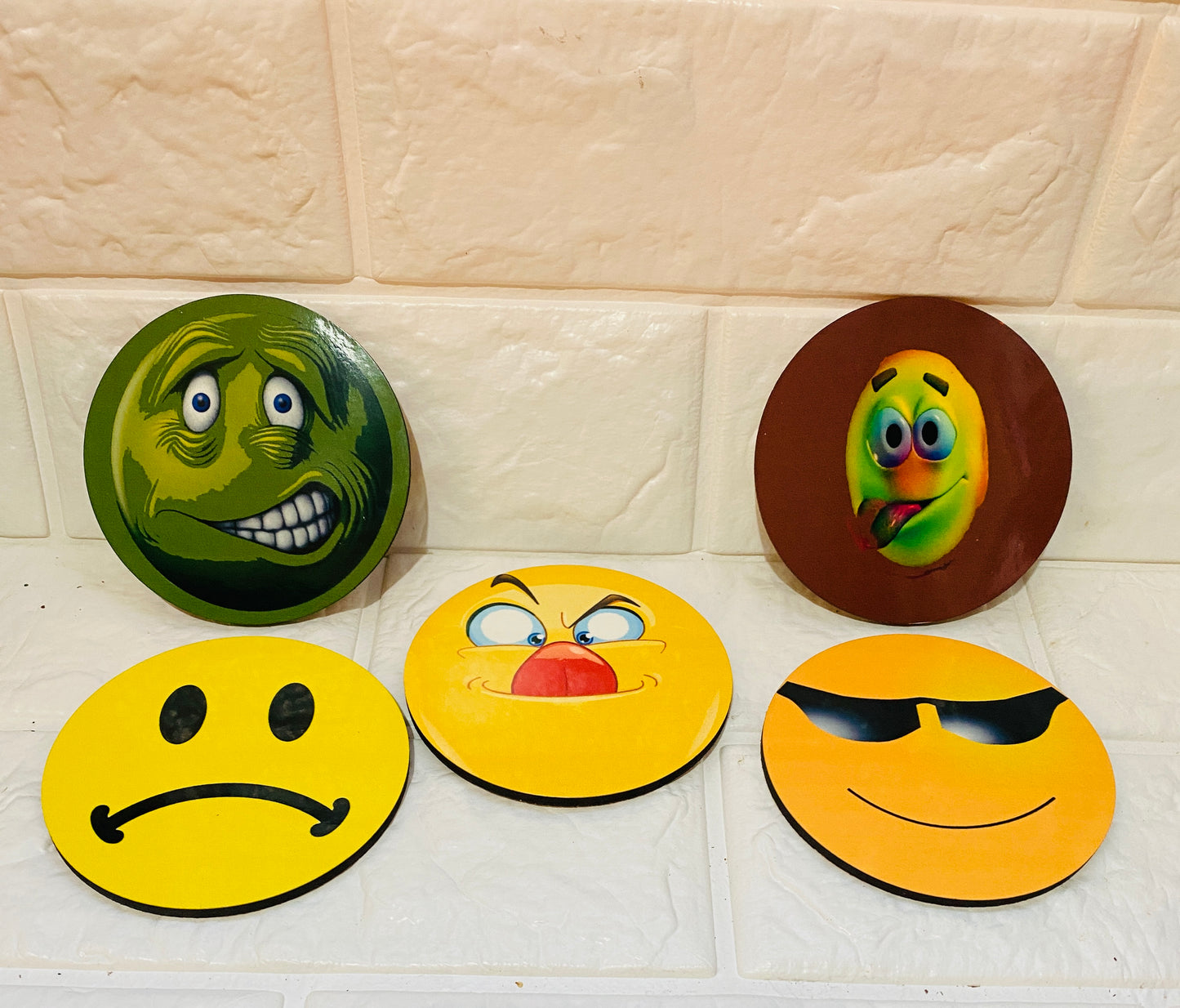 Emoji Coasters x 5