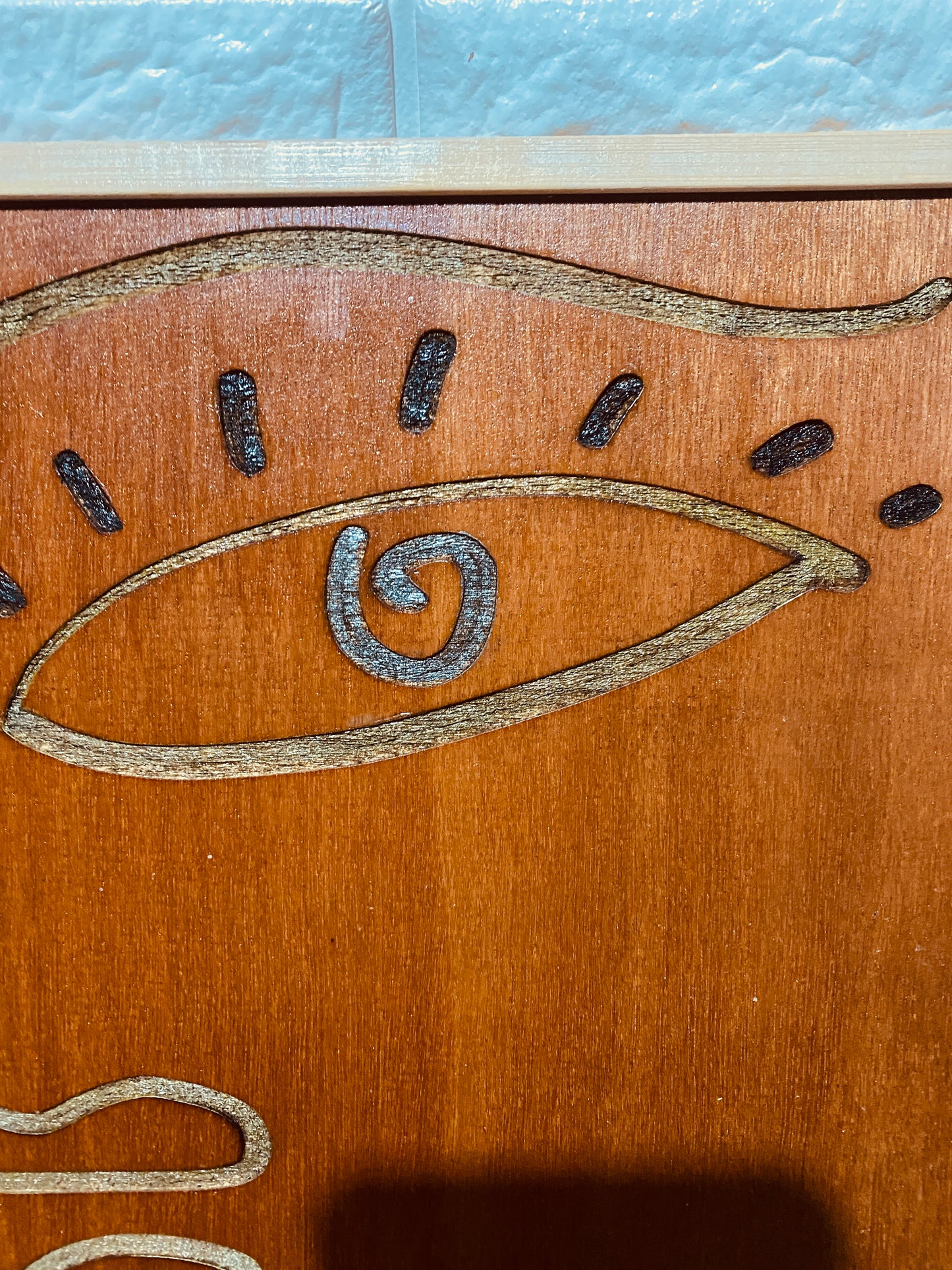 Line Face Wall Art in wood